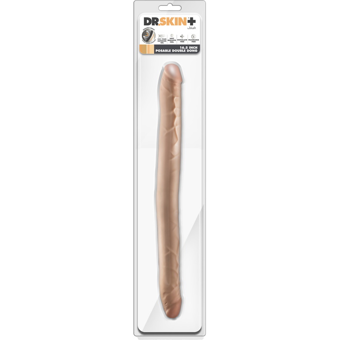 Телесный двусторонний фаллоимитатор 16.5 Inch Double Dong - 41,9 см - Dr. Skin Plus. Фотография 2.
