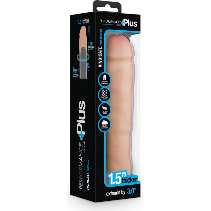 Телесная насадка-удлинитель Vindicate - 21,6 см - Performance Plus. Фотография 2.