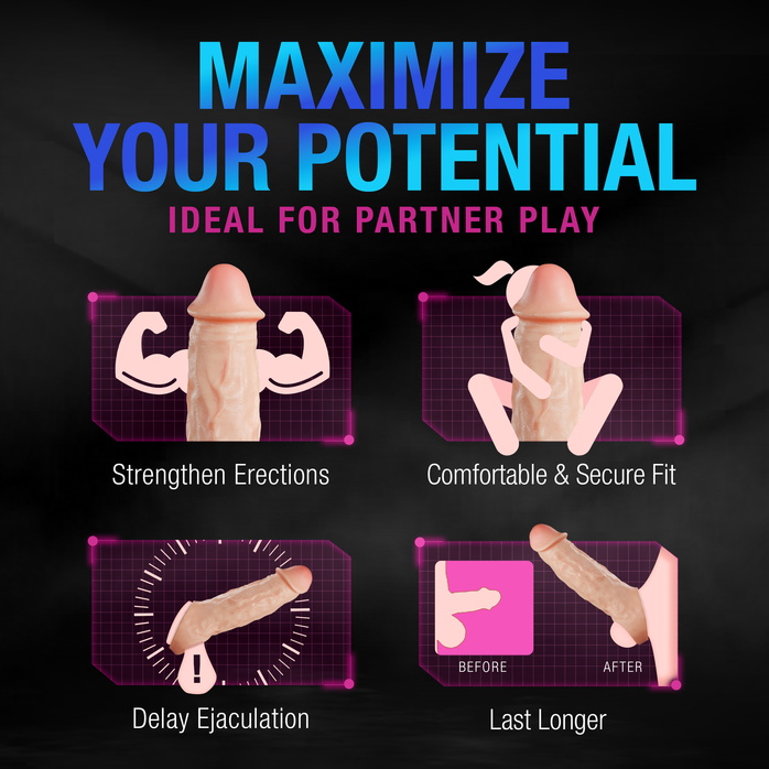 Телесная насадка-удлинитель Intrepid 9.25 Inch Realistic Penis Extender Sleeve - 23,5 см - Performance Plus. Фотография 8.