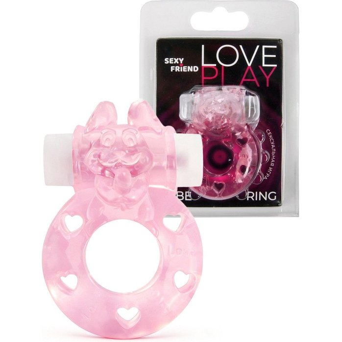 Розовое эрекционное виброкольцо в форме зайчика - SEXY FRIEND СЕКСУАЛЬНАЯ ИГРА. Фотография 2.