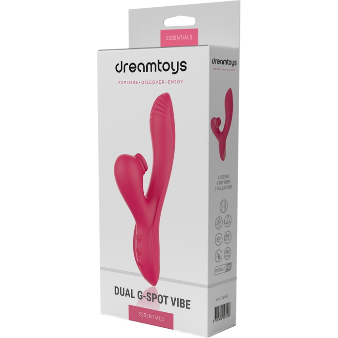 Розовый вибратор-кролик Dual G-Spot Vibe - 22,5 см - Essentials. Фотография 2.