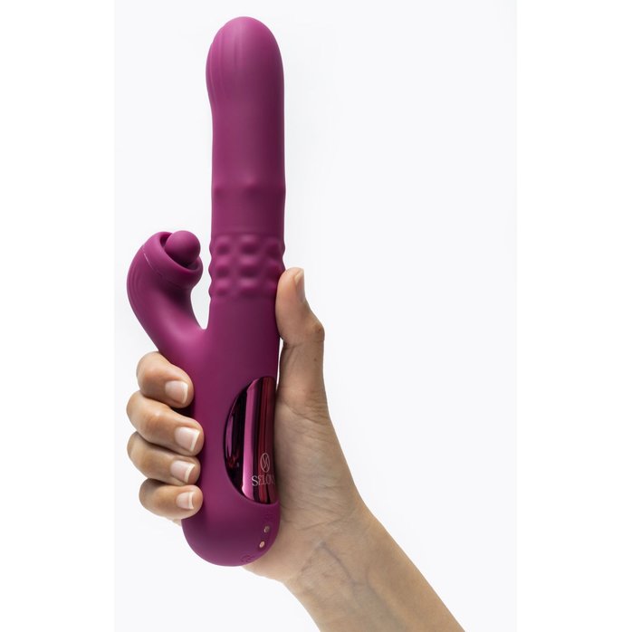 Фиолетовый вибратор-кролик Selove ComePlay - 23,9 см. Фотография 3.