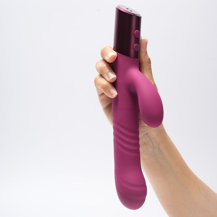 Фиолетовый вибратор Selove Thrusty - 24,4 см. Фотография 3.