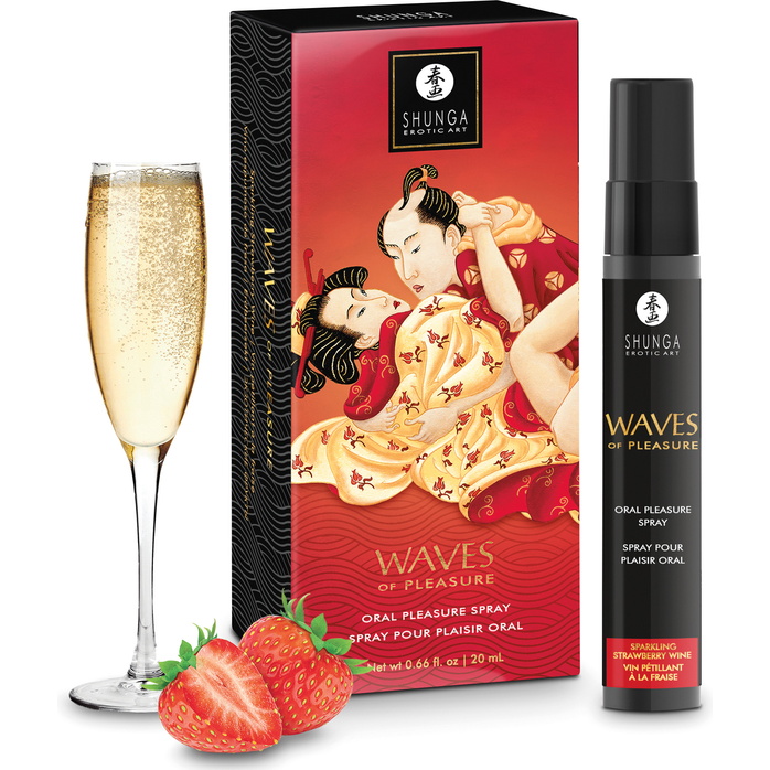 Оральный спрей Waves of Pleasure с ароматом клубники и шампанского - 20 мл. Фотография 2.