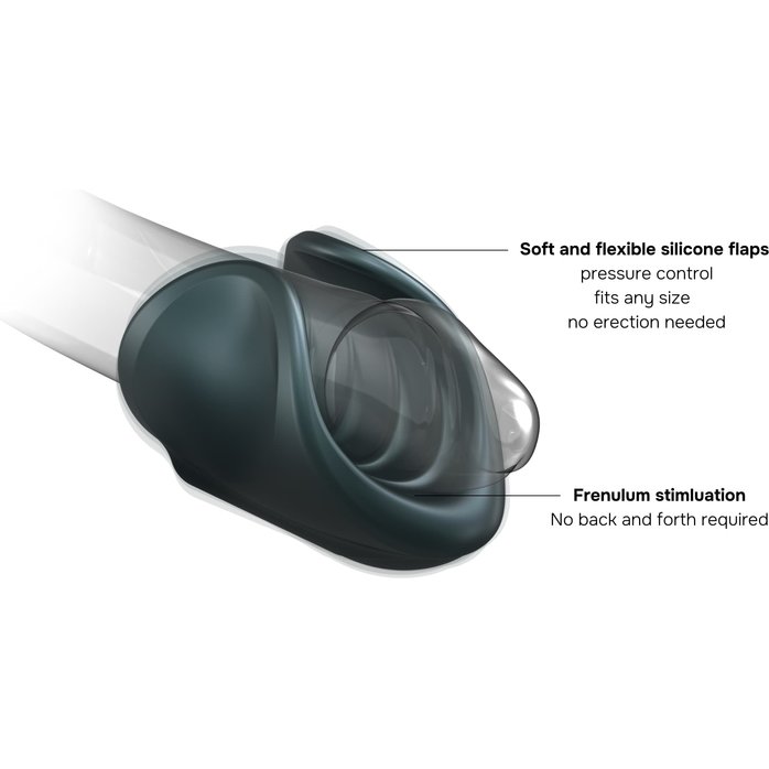 Серый сквозной мастурбатор с вибрацией Manwan Starter. Фотография 3.