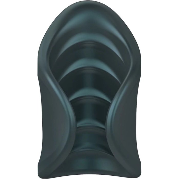 Серый сквозной мастурбатор с вибрацией Manwan Starter