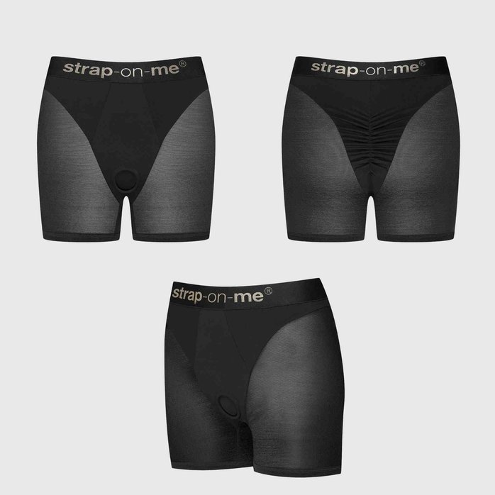 Трусики-шорты для фиксации насадок Strap-on-me Harness Lingerie Halo - size XL. Фотография 10.