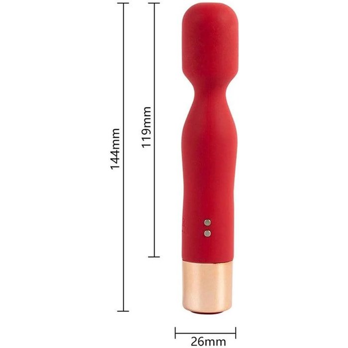 Красный вибратор с 7 режимами вибрации - 14,4 см. Фотография 2.