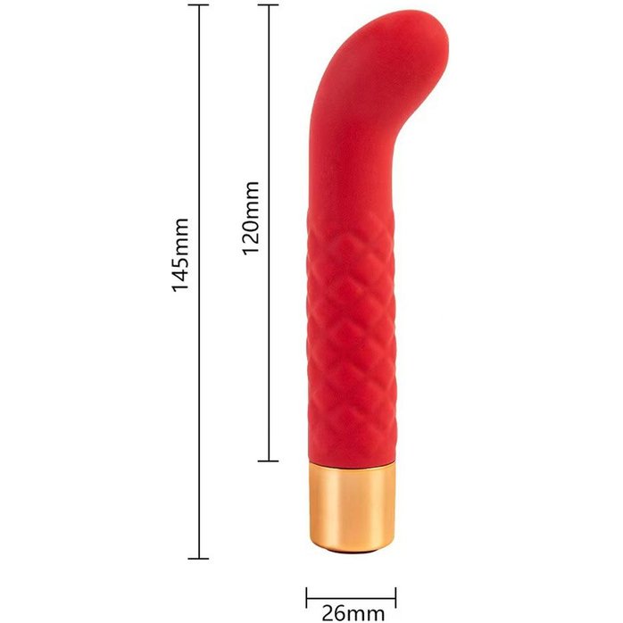 Красный вибратор для G-точки - 14,5 см. Фотография 2.