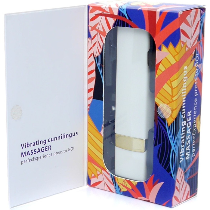 Белый мини-вибратор в форме помады. Фотография 4.