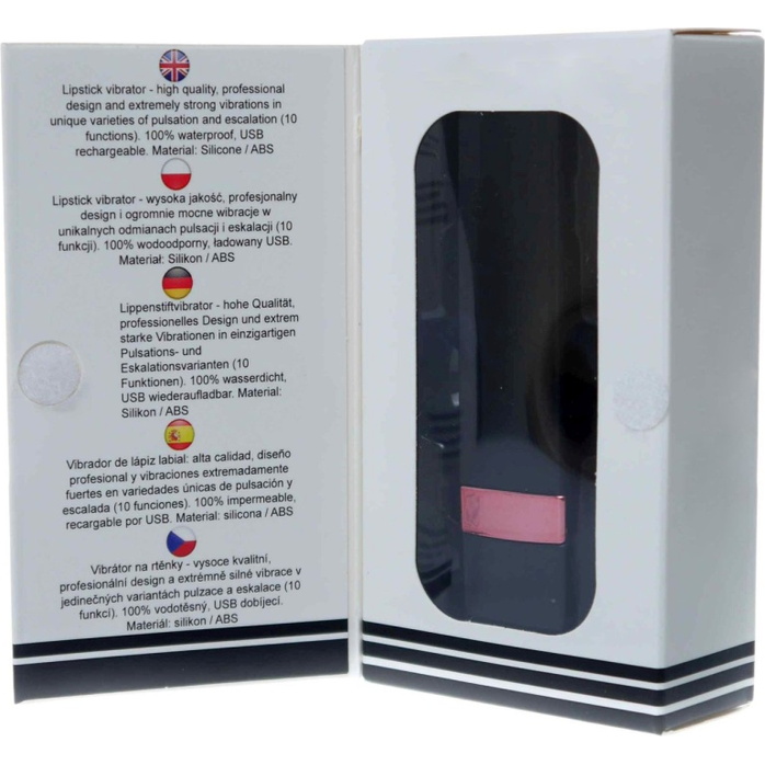 Черный мини-вибратор в форме помады. Фотография 5.