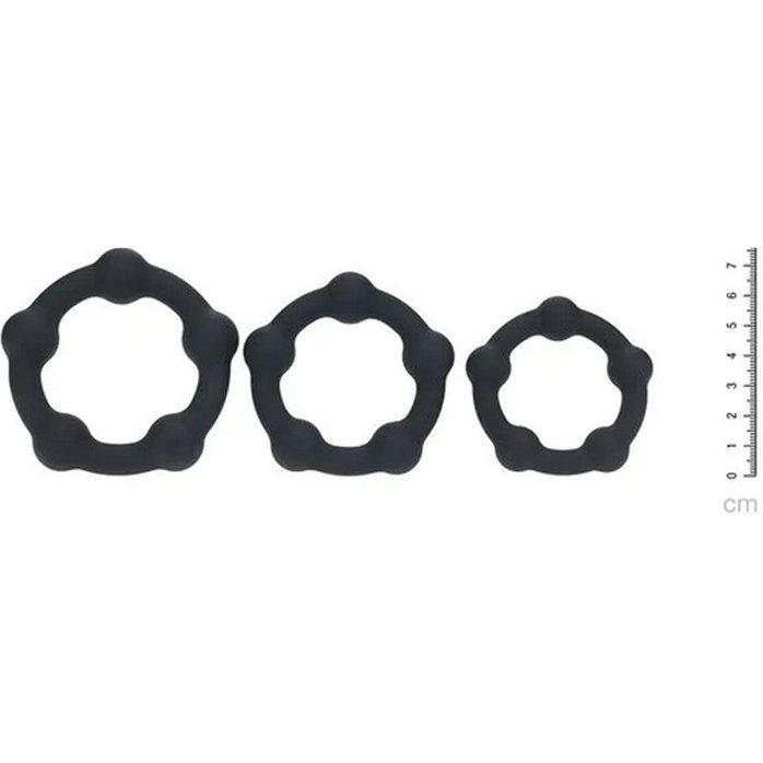 Набор из 3 эрекционных колец Beaded Silicone Cockring Set - Levelz. Фотография 3.