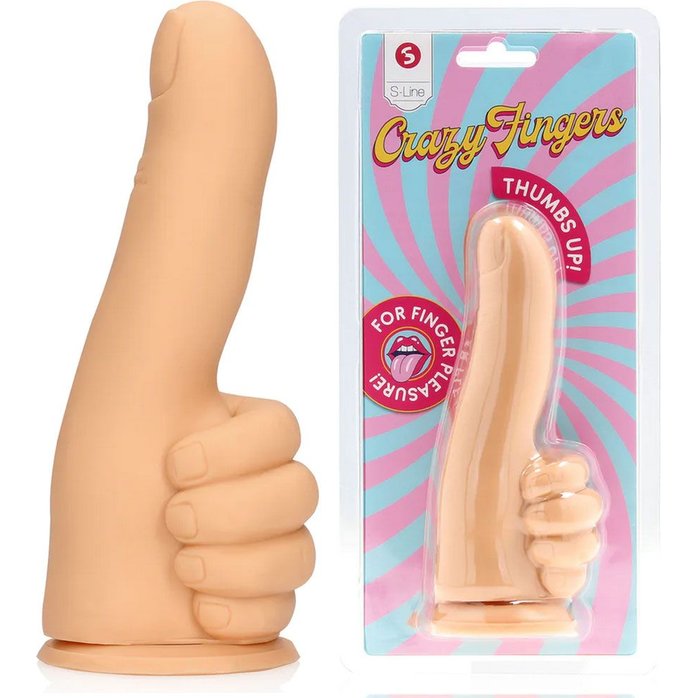 Телесный фаллоимитатор в форме пальца Thumbs Up - 17,2 см - S-line. Фотография 2.