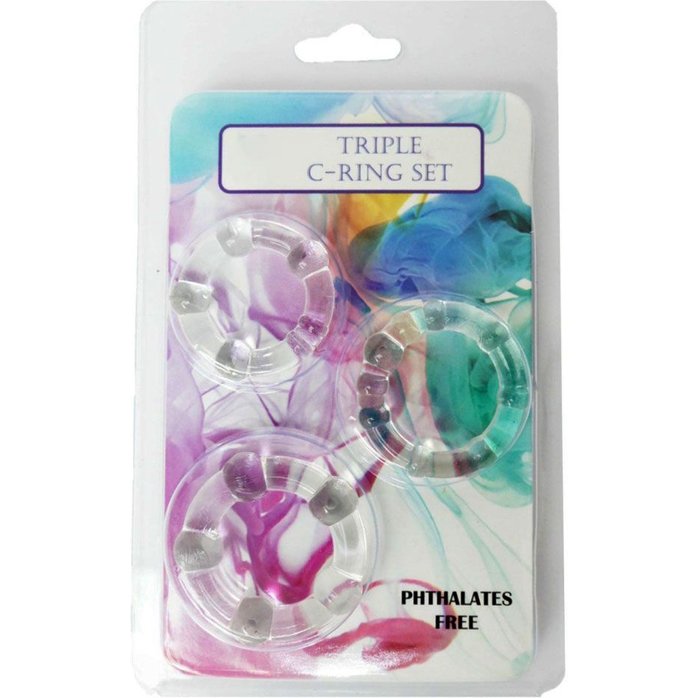 Набор из 3 эрекционных прозрачных колец. Фотография 2.