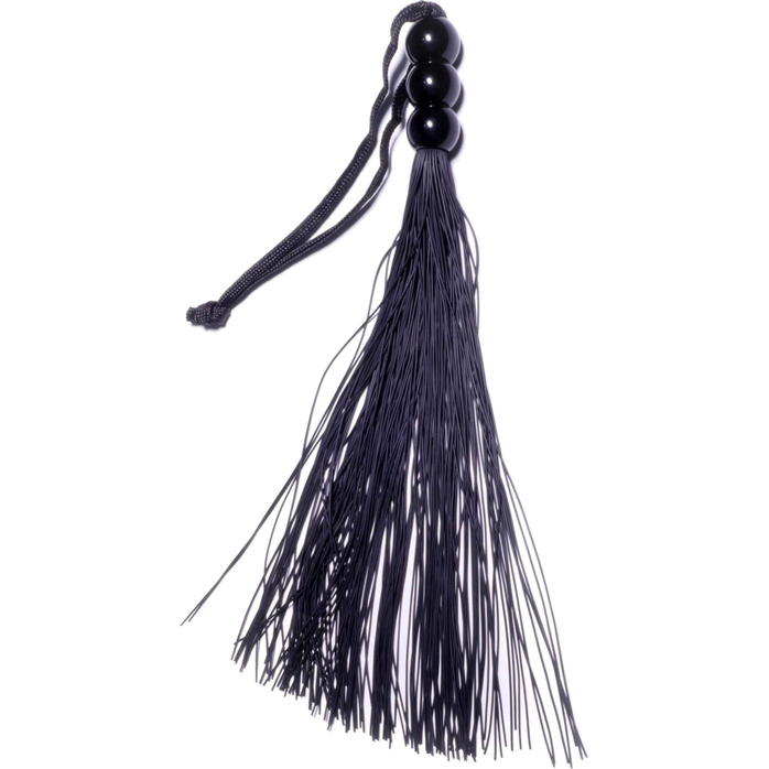 Черная силиконовая плетка - 25,4 см. Фотография 4.