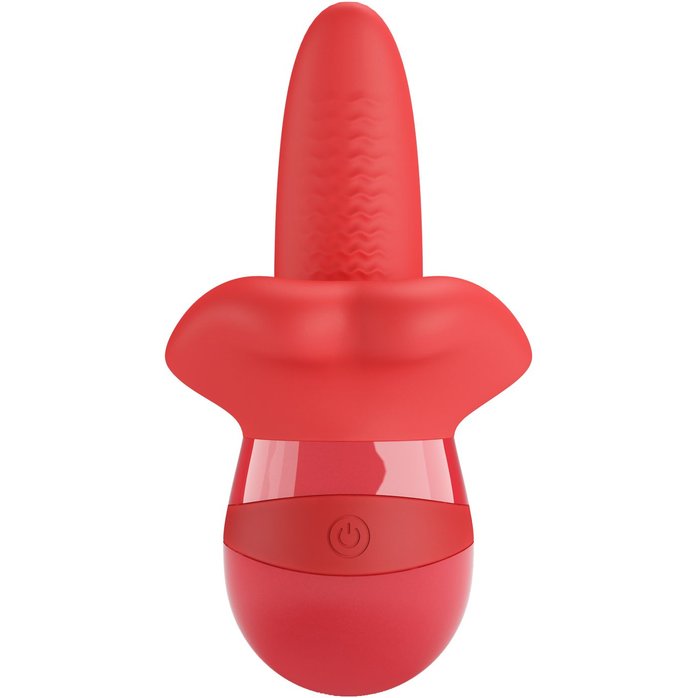 Красный вибратор с подвижным язычком Obelia - Pretty Love