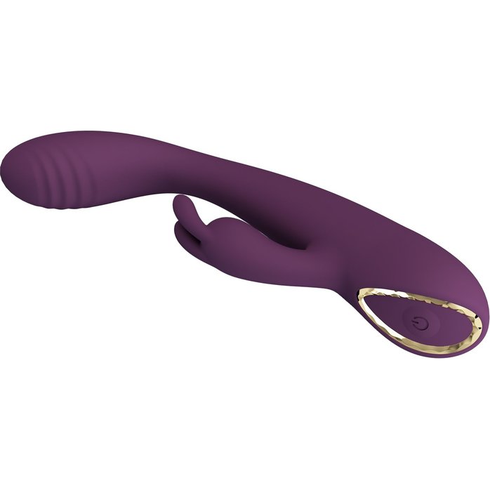 Фиолетовый вибратор со стимулятором клитора Emma - 15,8 см - Pretty Love. Фотография 3.