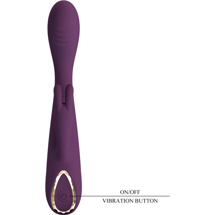 Фиолетовый вибратор со стимулятором клитора Emma - 15,8 см - Pretty Love. Фотография 6.