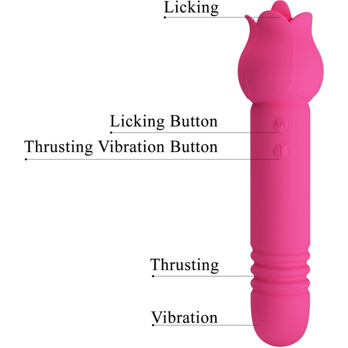 Розовый двусторонний вибратор Chaley - Pretty Love. Фотография 7.