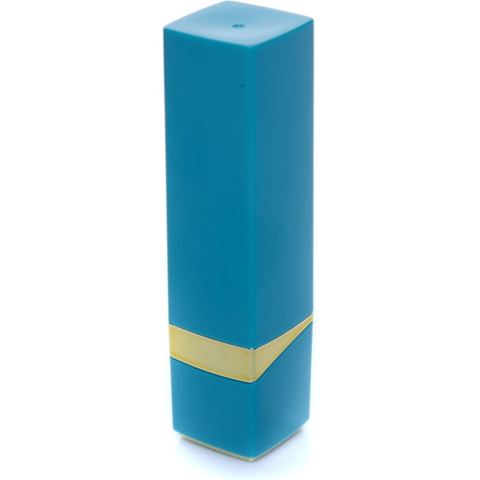 Голубой мини-вибратор в форме помады. Фотография 3.