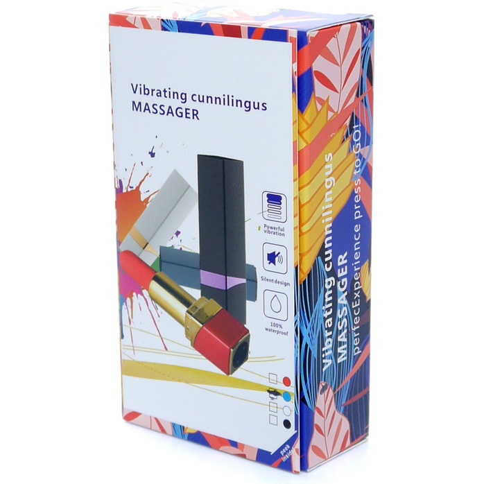 Голубой мини-вибратор в форме помады. Фотография 5.