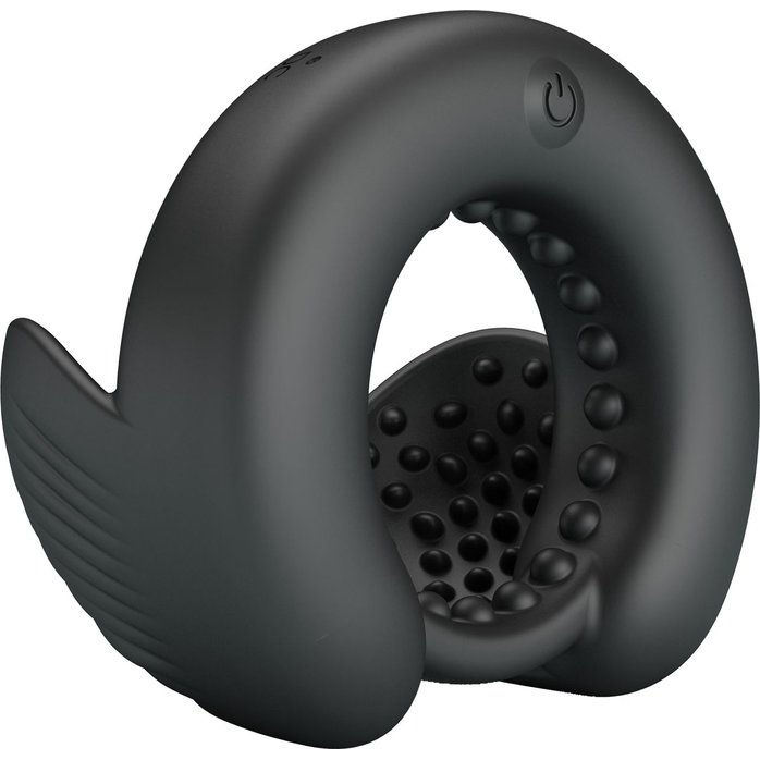 Черное эрекционное виброкольцо Quentin - Pretty Love. Фотография 4.