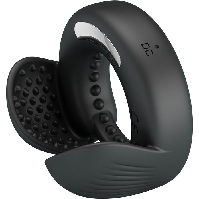 Черное эрекционное виброкольцо Quentin - Pretty Love. Фотография 5.