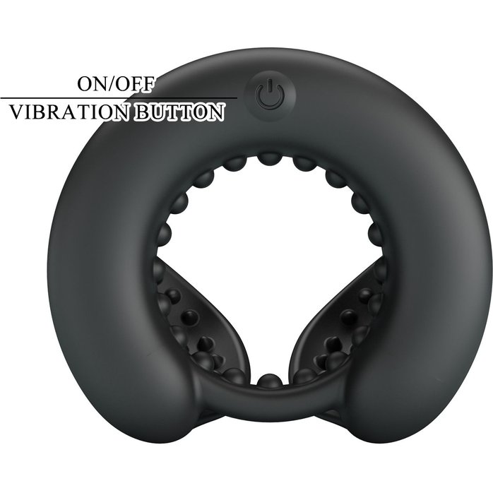 Черное эрекционное виброкольцо Quentin - Pretty Love. Фотография 8.