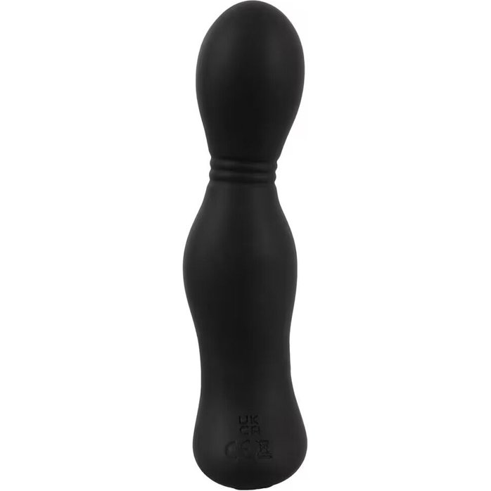 Черная анальная пробка с вибрацией, вращением и пультом ДУ RC Butt Plug with 2 Functions - You2Toys. Фотография 5.