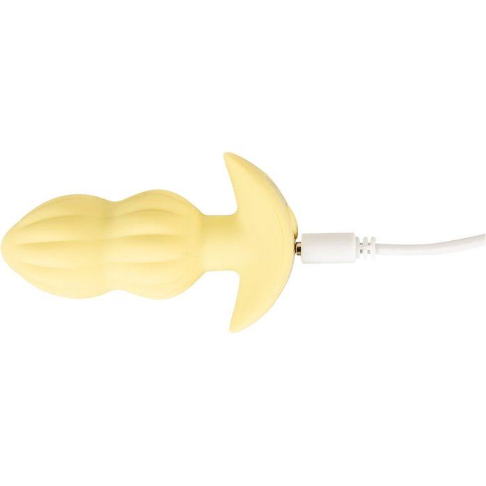 Желтая анальная пробка с вибрацией Cuties Vibrating Mini Butt Plug - 8 см - Cuties. Фотография 8.