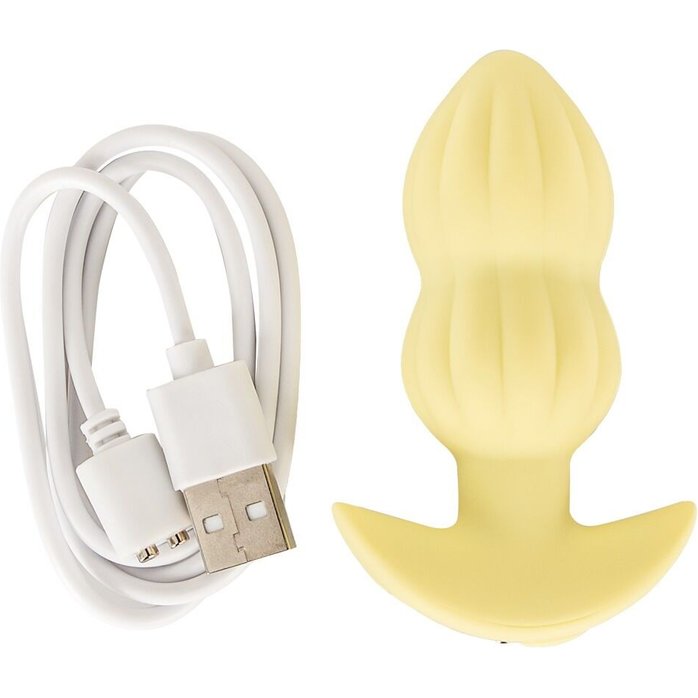 Желтая анальная пробка с вибрацией Cuties Vibrating Mini Butt Plug - 8 см - Cuties. Фотография 9.