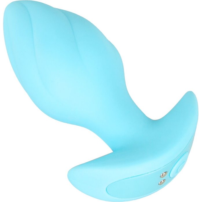 Голубая анальная пробка с вибрацией Cuties Vibrating Mini Butt Plug - 8 см - Cuties. Фотография 3.