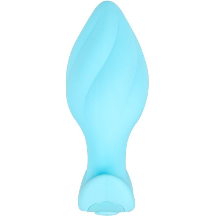Голубая анальная пробка с вибрацией Cuties Vibrating Mini Butt Plug - 8 см - Cuties. Фотография 4.
