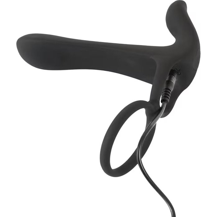 Черная насадка на член с вибрацией Couple’s Vibrator - You2Toys. Фотография 7.