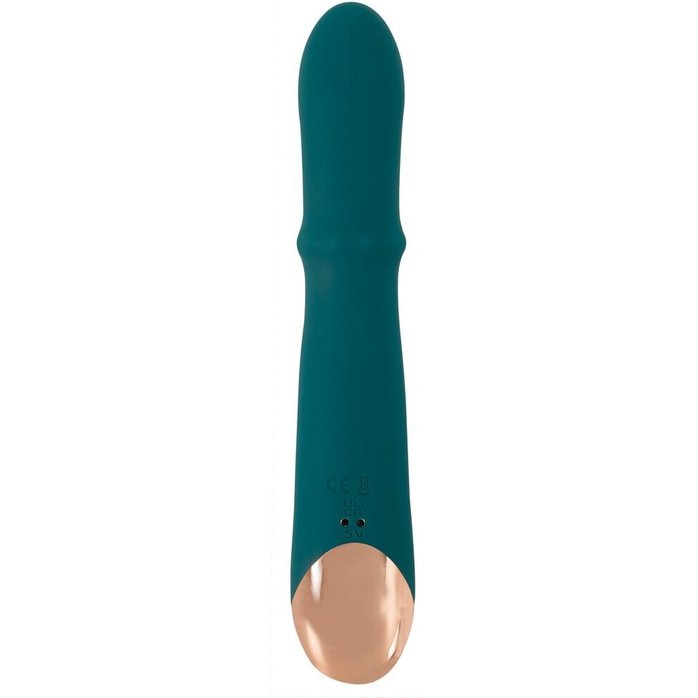 Зеленый вибратор-кролик с подвижным кольцом Thumping Rabbit Vibrator - 22,7 см - You2Toys. Фотография 4.