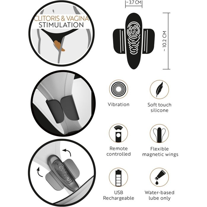 Черный вибратор в трусики Panty Vibrator - GoGasm. Фотография 12.