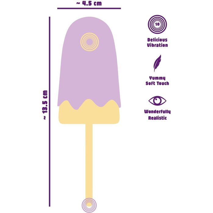 Сиреневый мини-вибратор в форме пломбира Vibrating Popsicle - You2Toys. Фотография 10.