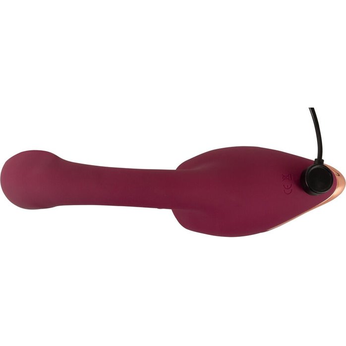 Малиновый вибратор с подвижными язычками 2 Function Vibrator - 20,6 см - JAVIDA. Фотография 11.