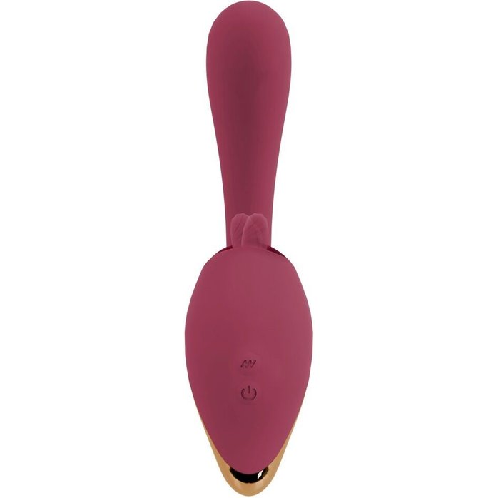 Малиновый вибратор с подвижными язычками 2 Function Vibrator - 20,6 см - JAVIDA. Фотография 5.
