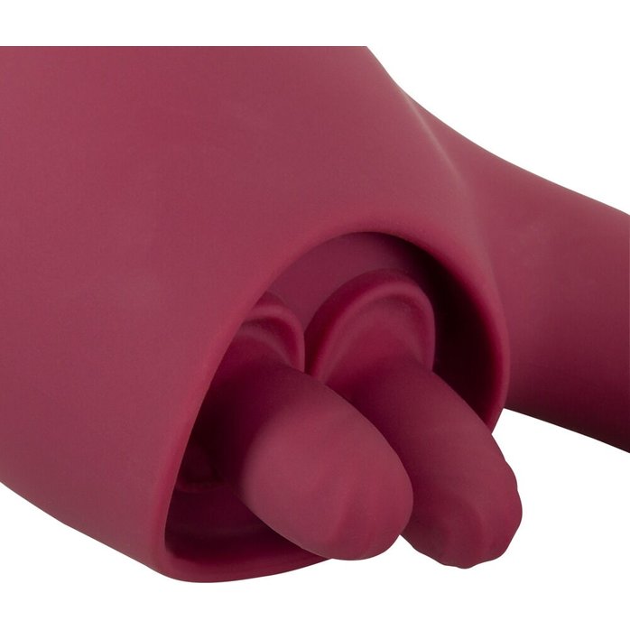 Малиновый вибратор с подвижными язычками 2 Function Vibrator - 20,6 см - JAVIDA. Фотография 6.