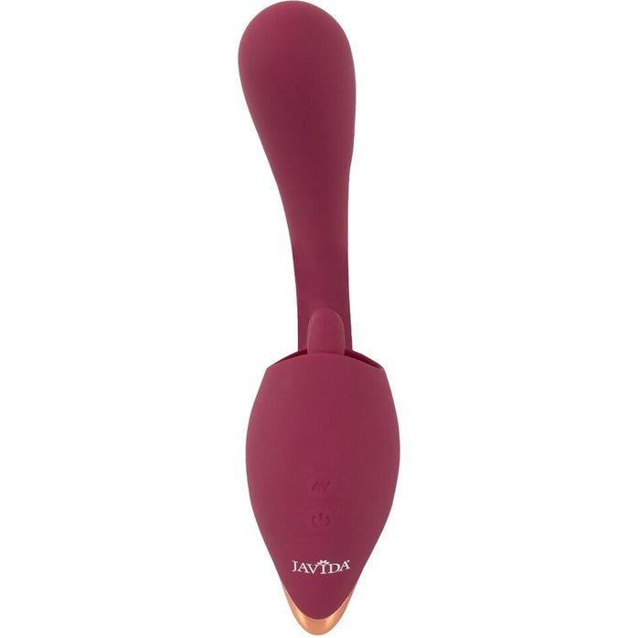 Малиновый вибратор с подвижными язычками 2 Function Vibrator - 20,6 см - JAVIDA. Фотография 7.