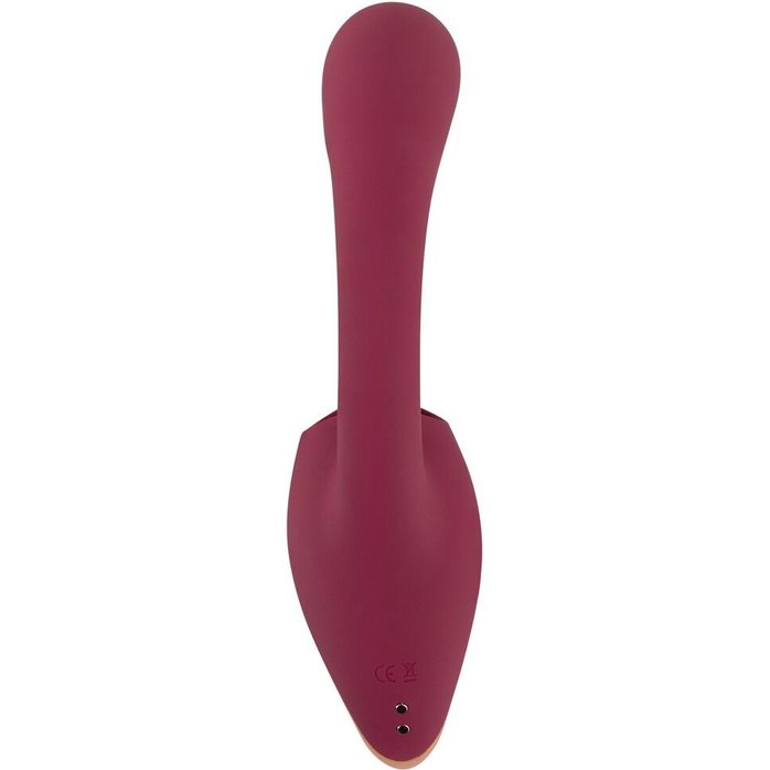 Малиновый вибратор с подвижными язычками 2 Function Vibrator - 20,6 см - JAVIDA. Фотография 8.