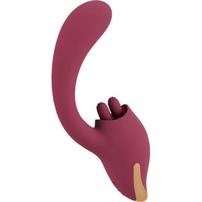 Малиновый вибратор с подвижными язычками 2 Function Vibrator - 20,6 см - JAVIDA