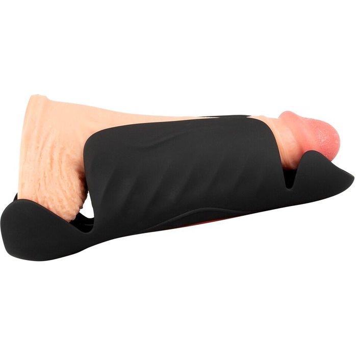 Черный вибромастурбатор с трехточечной стимуляцией Penis Trainer with 3 Point Stimulation - Rebel. Фотография 9.