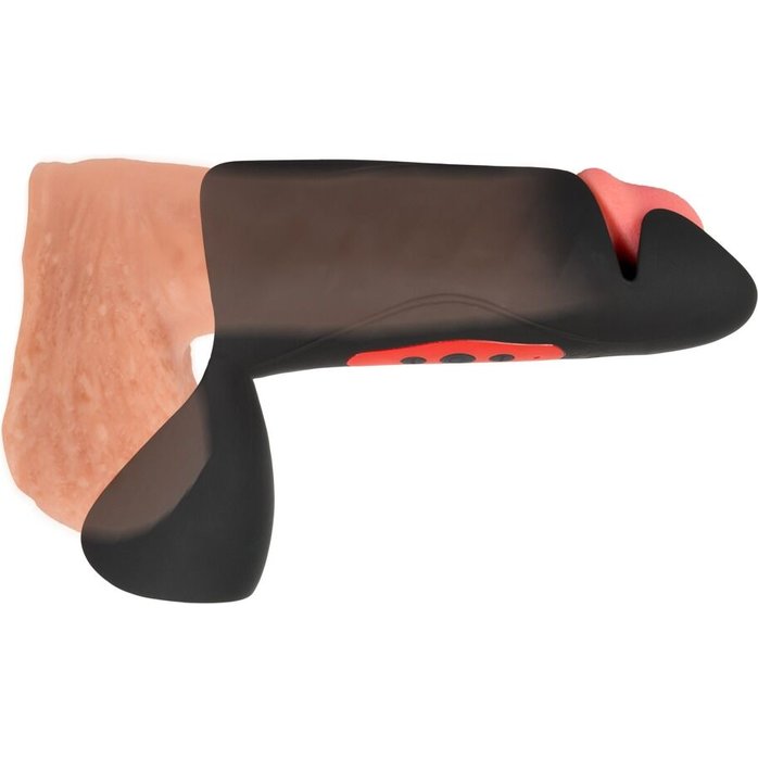 Черный вибромастурбатор с трехточечной стимуляцией Penis Trainer with 3 Point Stimulation - Rebel. Фотография 10.