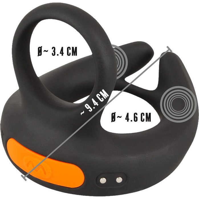 Черный вибростимулятор мошонки RC Scrotum Stimulator with Vibration - Rebel. Фотография 7.