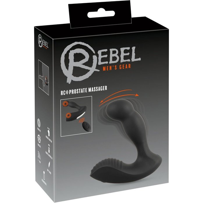 Черный вибростимулятор простаты RC Prostate Massager - 13,1 см - Rebel. Фотография 2.