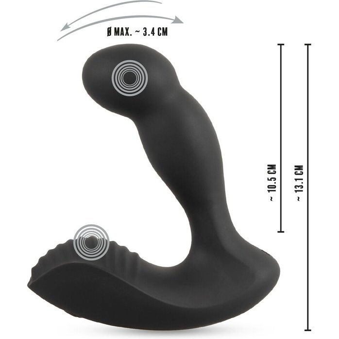Черный вибростимулятор простаты RC Prostate Massager - 13,1 см - Rebel. Фотография 9.