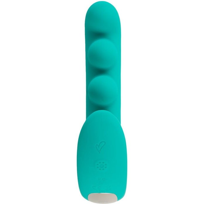 Зеленый вибратор SYLORA Unique Beads Vibrator - 17 см - Beau coeur. Фотография 3.