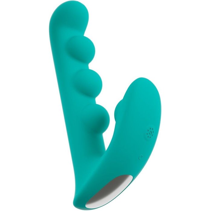 Зеленый вибратор SYLORA Unique Beads Vibrator - 17 см - Beau coeur. Фотография 5.